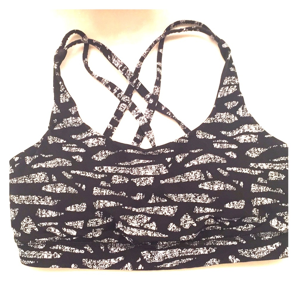 Black and white size 10 Lululemon sports bra